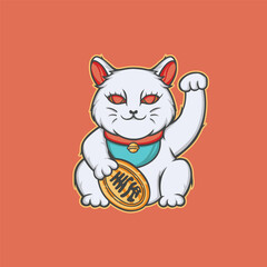 lucky cat figurine raising paw