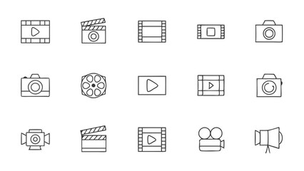 Line Vector Icons for Film, Media, and Entertainment