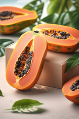 Photo natural Papaya soap with packaging