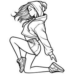Street Dance Girl Illustration.