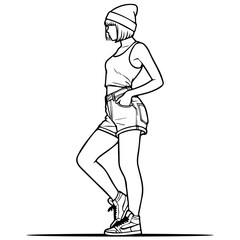 Street Dance Girl Illustration.