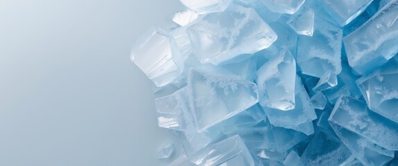 blue ice texture , copy space concept for wallpaper or background