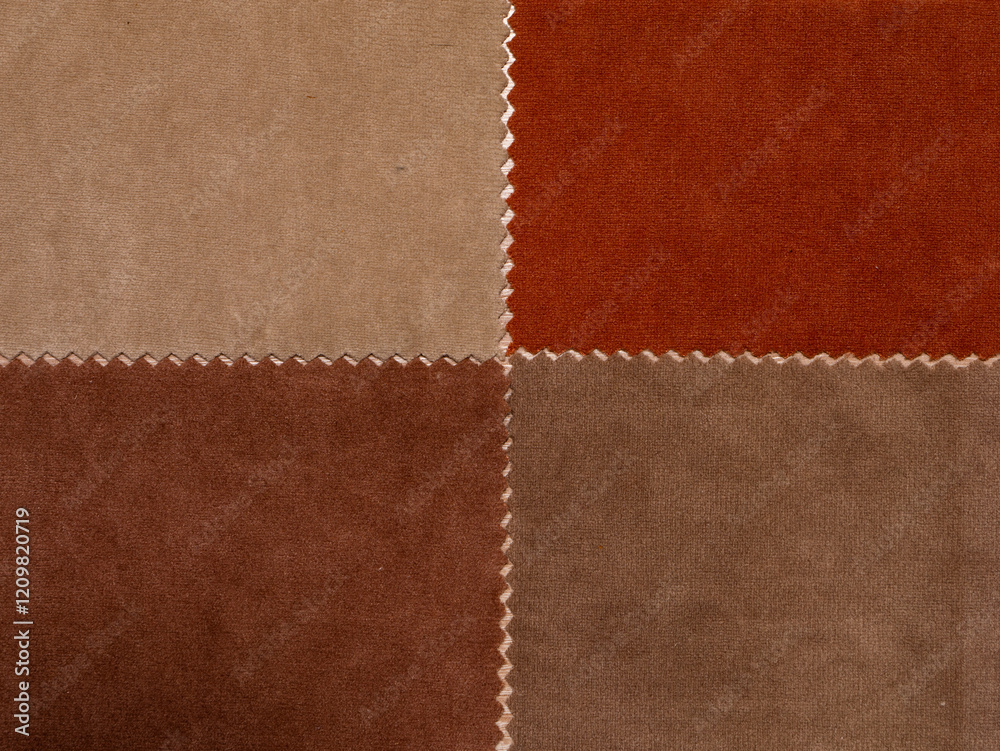 Poster a close up of a piece of fabric with a brown and orange pattern