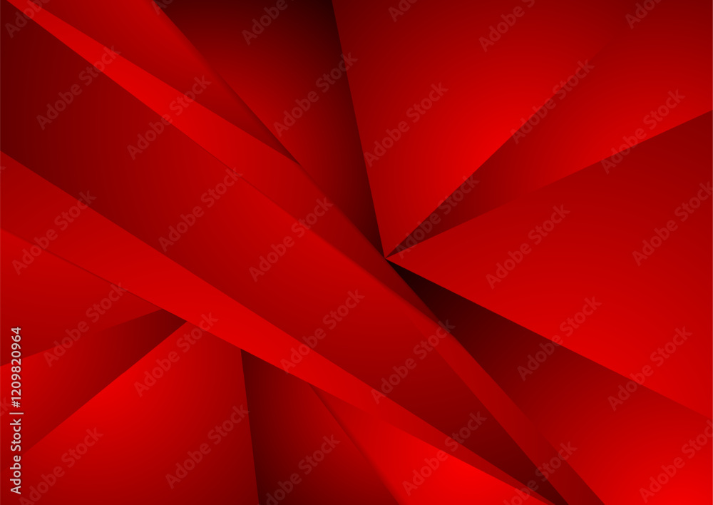 Poster bright red low poly abstract corporate geometric background. vector design