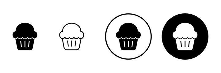 Cup cake icon vector. Cup cake sign and symbol