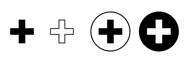 Plus icon vector. Add plus sign and symbol