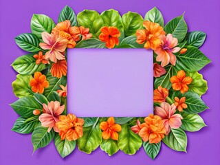 Elegant Crossandra Floral Wedding Invitation Design