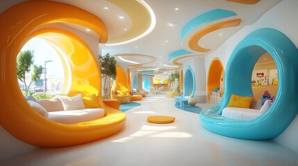 Vibrant and Playful Pediatric Ward Designed to Comfort and Engage Young Patients