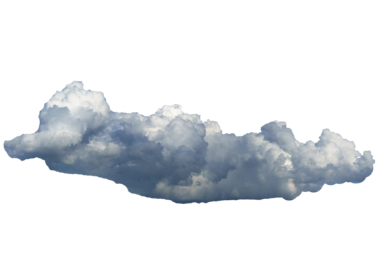 cirrus and cumulus reverse on a blue sky background on a sunny summer day in good weather