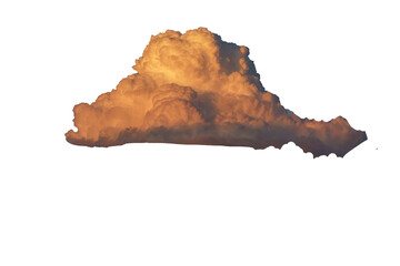 cumulus clouds, beautiful clouds at sunrise sunset, big fluffy cloud, pink yellow cloud, isolated on transparent background, png
