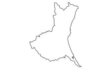 リアルな茨城の地図（線画）