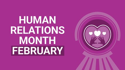 Human Relations Month february web banner design illustration 