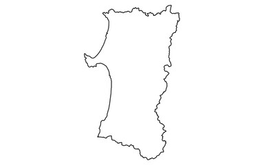 リアルな秋田の地図（線画）