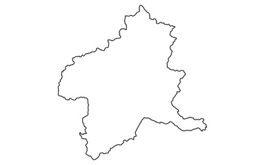 リアルな群馬の地図（線画）