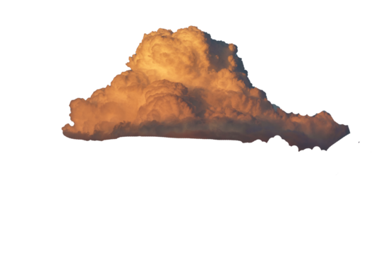 cumulus clouds, beautiful clouds at sunrise sunset, big fluffy cloud, pink yellow cloud, isolated on transparent background, png