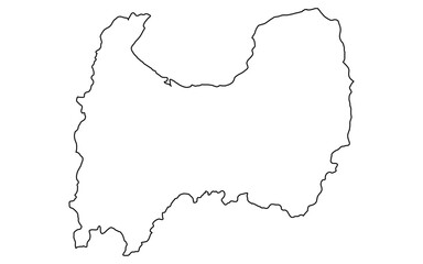 リアルな富山の地図（線画）