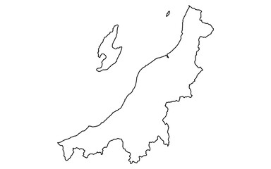 リアルな新潟の地図（線画）