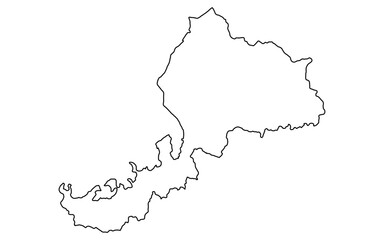 リアルな福井の地図（線画）