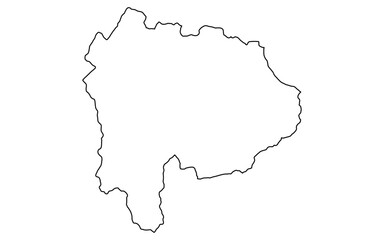 リアルな山梨の地図（線画）