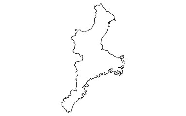 リアルな三重の地図（線画）