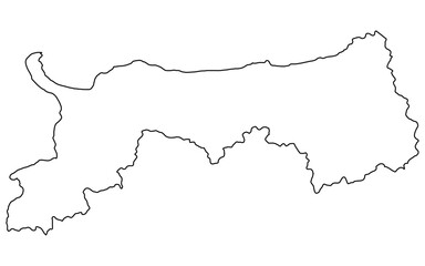 リアルな鳥取の地図（線画）