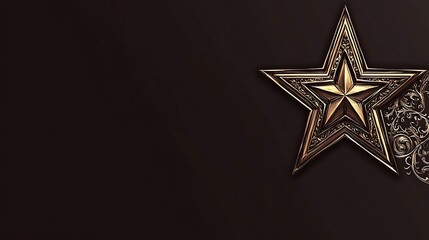 Obraz premium Ornate Golden Star Design on Dark Background