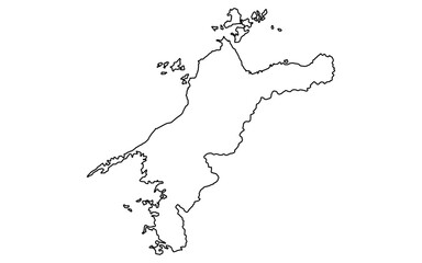 リアルな愛媛の地図（線画）