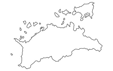 リアルな香川の地図（線画）