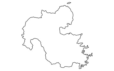 リアルな大分の地図（線画）