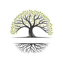 Fototapeta premium Green Tree Logo Abstract Vector Art 