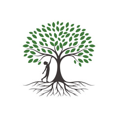 Green Tree Eco Logo Vector Clipart
