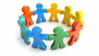 People uniting into a business team, symbolizing cooperation and resource management