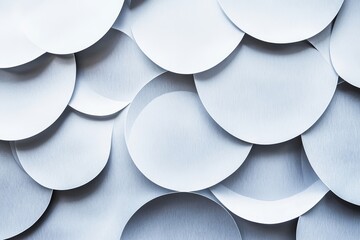 Abstract paper circle design silver background texture., Generative AI