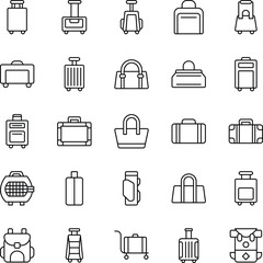 Luggage Outline Flat Icons Pack