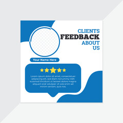 Creative, modern, stylish, abstract customer feedback design.