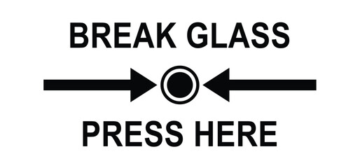 Warning tool, fire alarm emergency system. Fire alarm box, break glass, press here. Safety security system. Automatic fire detection and alarm systems. Fire fighting equipment, sprinkler on ceiling. 