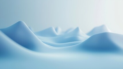 Abstract Blue Hillscape: Serene Minimalist Landscape