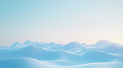 Serene Blue Hillscape: A Minimalist Winter Landscape