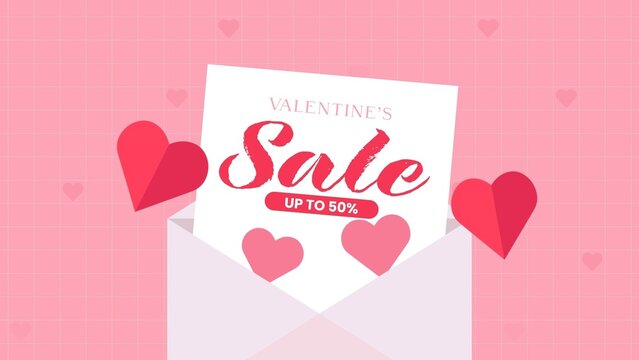 Valentine Love Letter in Envelope with Sales Discount