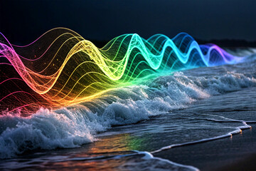 Abstract waves of sound visualized in 3D