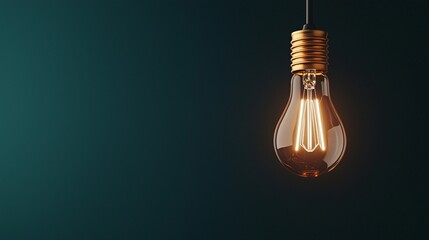 Illuminating the future vintage light bulb art display minimalist setting photograph dark environment close-up viewpoint concept of warmth and inspiration