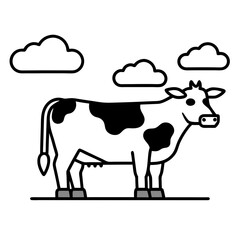 cows on a white background