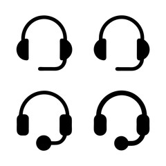 Flat Vector Headset Icon for Customer Support Design