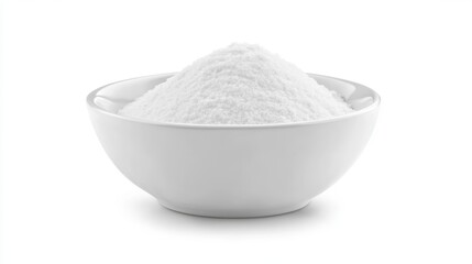 White Powder in a Bowl Against a Clean Background for Cooking Use
