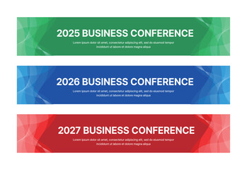 Set of business banner design templates in modern, abstract pattern style for seminar, conference, workshop, event and presentations. Layout design template for banner, flyer, brochure, panel etc.