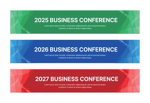 Set of business banner design templates in modern, abstract pattern style for seminar, conference, workshop, event and presentations. Layout design template for banner, flyer, brochure, panel etc.