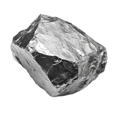 A piece of rare metal lithium isolated from the background. Lithium mining. Lithium, magnesium, platinum.