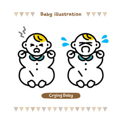 泣いている赤ちゃんのイラスト