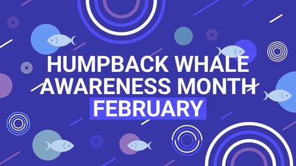 Obraz premium Humpback Whale Awareness Month february web banner design illustration 