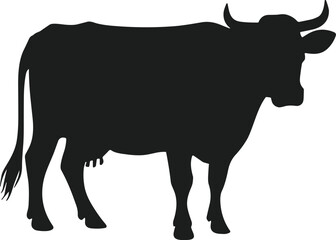 Cow Silhouette Vector - Farm Animal Illustration